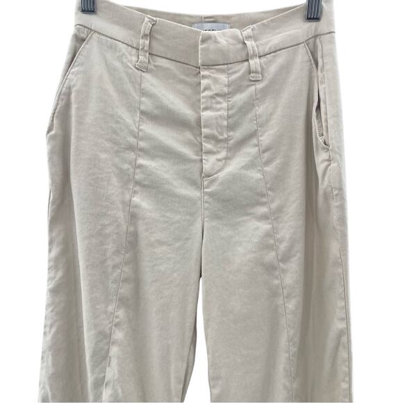 Evereve Marion Linen Blend Neutral Tone Wide Leg High Rise Trouser Pants Size 26 - Picture 4 of 14